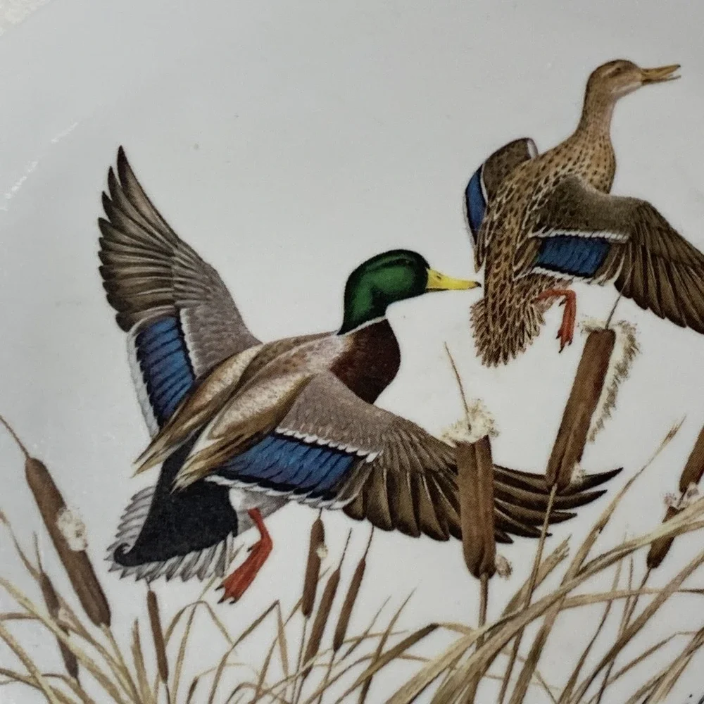 Mebel Round Tray Italy Mallards James‎ Lockhart Melamine MCM Ducks Footed